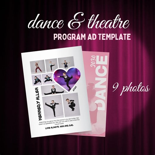 Dance Recital Program Ad Template, Full Page Dancer Tribute | in My Dance Era Shout Out Photo Collage, Graffiti Font Yearbook Ad Layout - Etsy