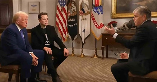 Elon Musk, Sean Hannity repeatedly talk over Trump as he haplessly tries to make a point in Fox interview