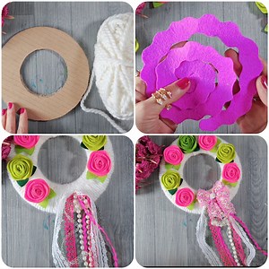28K views · 188 reactions | Decorative felt ans wollen wreath with flowers 﫶覆 | Hobby Knitting Decoration Ideas | Facebook