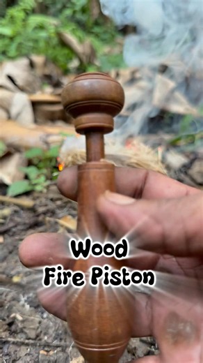 Traditional Fire Piston made of wood #primitivefirelighting #bushcraft