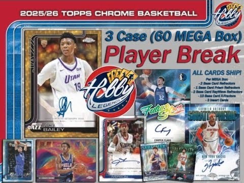 25/26 Topps CHROME BASKETBALL 3 Case (60 Box) Player Break #1 eBay Live 01/10/26