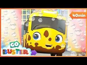 Buster Gets Clean in the Carwash | Go Buster - Bus Cartoons & Kids Stories