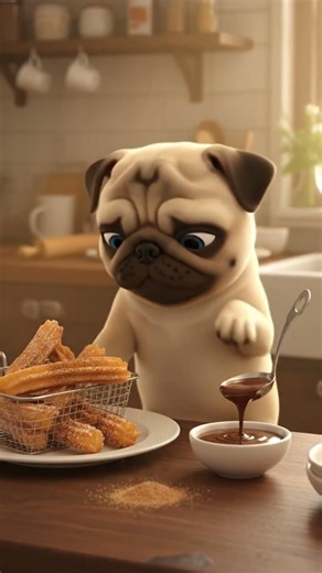 Pug Puppy Races Home with a Warm Bagel 🥯🛹 #doganimation #shorts