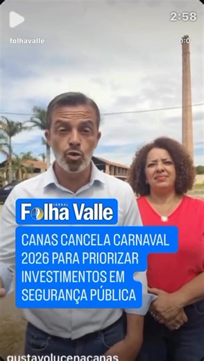 🔷🔶 CANAS CANCELA CARNAVAL 2026 PARA PRIORIZAR INVESTIMENTOS EM SEGURANÇA PÚBLICA 🎭❌ Prefeito Gustavo Lucena afirma que "os tempos são outros" e redirecioná verba da folia para monitoramento por câmeras e revitalização do Centro de Eventos ‘Cerâmica’ que recebe a tradicional Festa Italiana. O #prefeito de #Canas, Gustavo Lucena, anunciou oficialmente o #cancelamento do #Carnaval de 2026. A decisão, pautada pela responsabilidade administrativa, visa colocar a #segurança dos munícipes em primeir