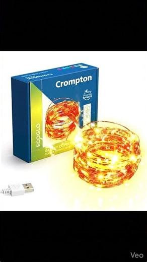 Crompton Galaxy Decoration Copper USB Powered String Fairy Lights with 100 Led Light 10m