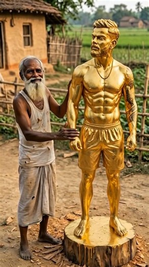 😱From Raw Wood to a Golden Virat Kohli Statue | Incredible Wood Carving Process#filters