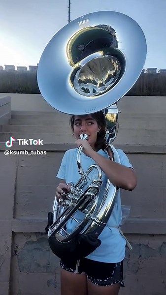 new sousaphones who this #sofreshandsoclean #kstatetubas #kstateband #ksumb #marchingband #kansasstateuniversity