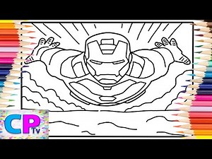 Iron Man over the Ocean/Iron Man/Coloring on IPad Pro/Elektronomia - Sky High/‪@coloringpagestv‬