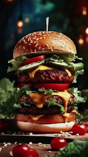 Burger Lover’s Dream – Irresistible Golden Patty and Melted Cheese Perfection 😋