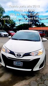 ¡Toyota Yaris 2018 Automático en excelente estado! ✨ Compacto, confiable y súper económico 🚗 🔹 Muy buen consumo de gasolina 🔹 Espacio cómodo para 5 personas 🔹 Conectividad Bluetooth y USB 🔹 Frenos ABS 🔑 Auto compacto, duradero y de bajo mantenimiento, perfecto para uso diario o como primer vehículo Visítanos de la rotonda el gueguense de plaza España media cuadra al lago mano izquierda, autolandia nicaragua 📍 🤝¡Será un gusto atenderte! 📱7713-7506 | Autolandia Nicaragua/ Venta de autos s