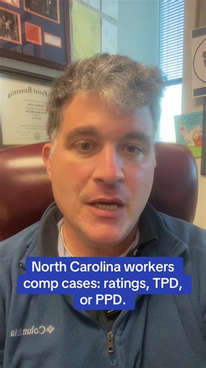North Carolina workers comp cases: ratings, TPD, or PPD. #workerscomp #lawyersoftiktok #personalinjury #northcarolina michael@wellslaw.us 336-793-1989.