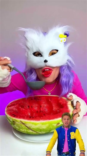 Sneaky Kitty Steals All the Watermelon! 😂🍉 #funnycat