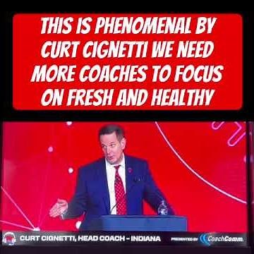 This is phenomenal by curt cignetti we need more coaches to focus on fresh and healthy