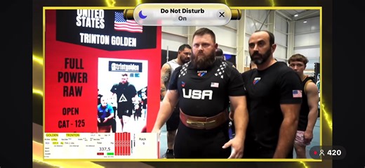 Trint Golden is representing Team USA 🇺🇸 in Argentina for the Worlds Powerlifting team. First Attempt 744lbs #precisioncrane | Precision Crane & Transport