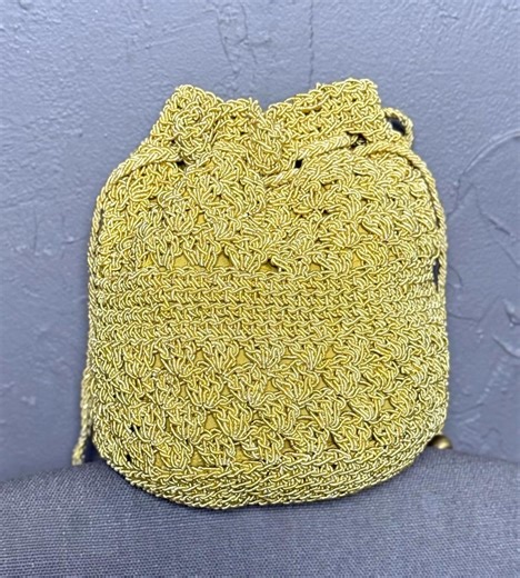 1970's Gold Crocheted Small Handbag Bohemian Evening Bag - Etsy