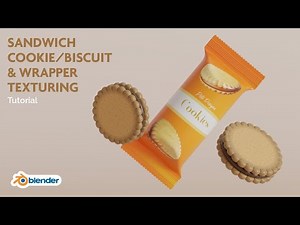 How to Texture a Sandwich Cookie (Biscuit) & Wrapper in Blender | Step - by - Step Tutorial
