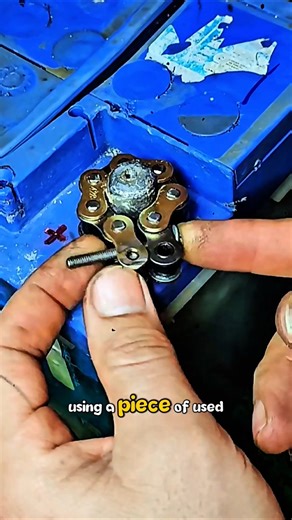 How to make battery clamps from used motor chains#shorts #satisfying #working #welding