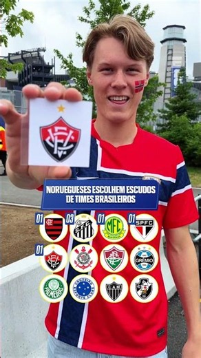 NORWEGIANS CHOOSE THEIR FAVORITE BRAZILIAN CLUB CREST 👀🇳🇴 #shorts