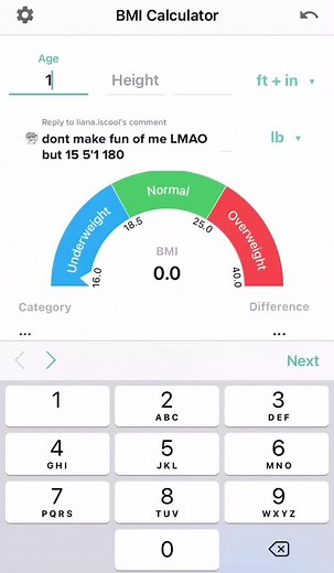 Reply to @liana.iscool #bmi_calculator #fyp #whosnext?