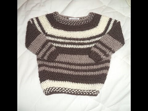 Maglioncino topdown uncinetto bimbo 2 anni