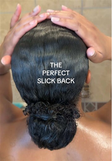 I applied a leave-in conditioner to slick it back, then touched it up with gel out of the shower, chefs kiss 🤏🏾 I used the tahitian vanilla leave in conditioner by @Palmer's #curlyhair #slickback #naturalhair