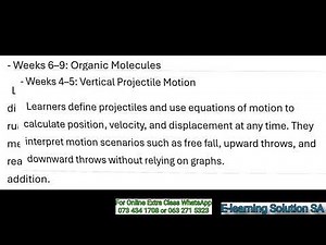 Grade 12 Physical Sciences Term 1 | All Topics For 2026 & Scope