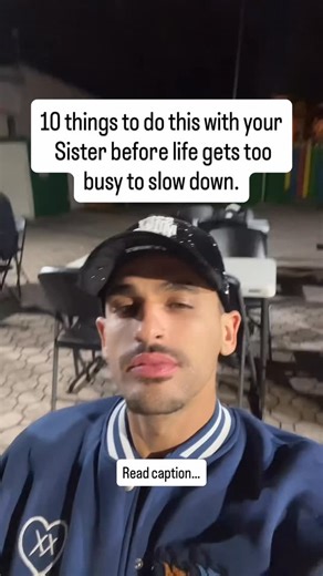 Charlie Mac on Instagram: "1. Take a random road trip with no destination—just vibes + snacks. 2. Recreate an old childhood photo (same poses, same chaos). 3. Have a deep 2am talk about your dreams, fears, and who you’re becoming. 4. Cook your family’s favorite meal together and argue over who does it best. 5. Go on a “yes day” where you both say yes to whatever the other plans. 6. Record voice notes or a video message for each other for the future. 7. Do something brave together (ziplining, dan