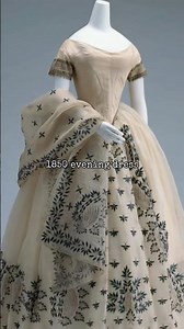 1850s evening dress 👗|| 19th century gown || #fashion #history #dress #shorts
