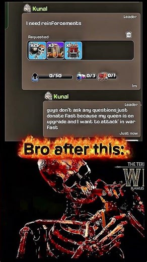 bro after this:🤣☠️ #coc#shorts