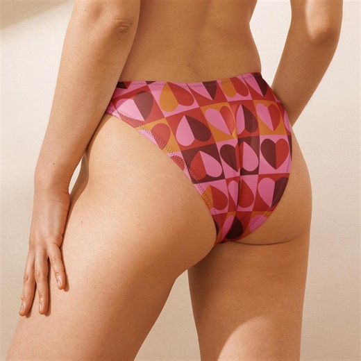 V-cut High Leg Swimwear - Heart of Gold Bikini Bottom - Etsy