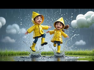 Rainy Day Puddle Jump Splashing Fun for Kids! | Nursery Rhymes & Kids Songs ‪@RebeSongs‬