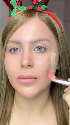 Korean Christmas Doll Makeup Transformation!🎄#douyin #makeup #christmas #koreanmakeup