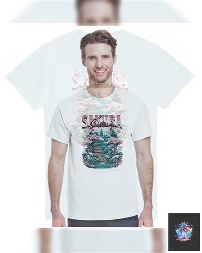 Japanese T Shirt Sakura Men's Graphic Tee - Soft Cotton Blend