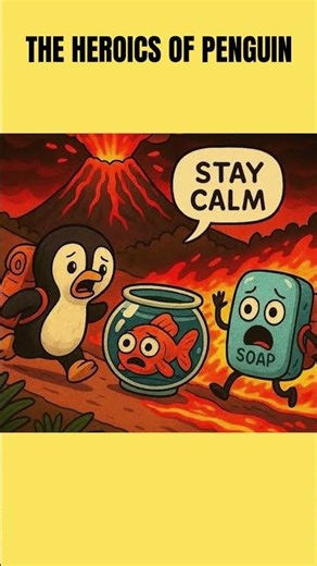 Volcano Escape! 🌋🔥 | The Heroics of Penguin #Shorts #penguin