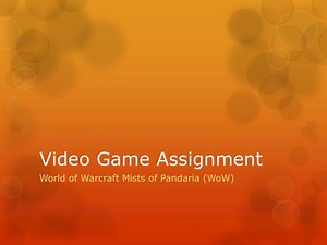 Video Game Assignment - SlideServe