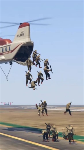 200K Soldiers Jumped Out Frome Army Helicopter_GTAV #gameplay