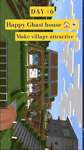 Building a Happy Ghast House in Minecraft! 😄👻🔥 #shorts | Make village attractive day-6