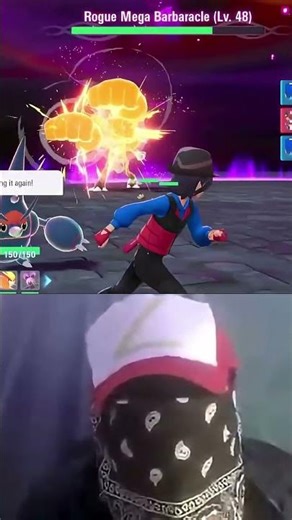 Ash fights Mega Rogue Pokemon Blindfolded 😭
