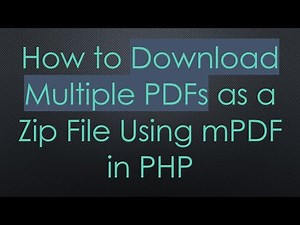 How to Download Multiple PDFs as a Zip File Using mPDF in PHP