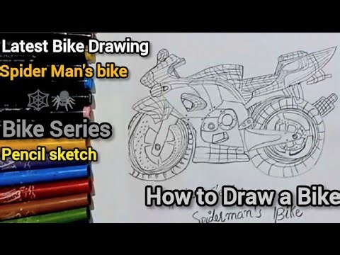 How to Draw Spider-Man’s Bike | Easy Bike Drawing Step by Step | Latest Bike Sketch for Beginners