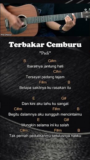 Terbakar Cemburu - Padi | Chord Gitar Mudah dan Lirik #chordgitar #guitarlessons