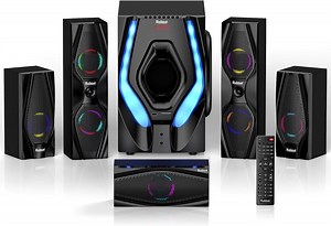 5.1 Channel Surround Sound Bluetooth Speaker System,Home Theater System，1200 Watts Peak Power 10" Subwoofer Audio Stereo Speakers Strong Bass with ARC Optical AUX Bluetooth Input