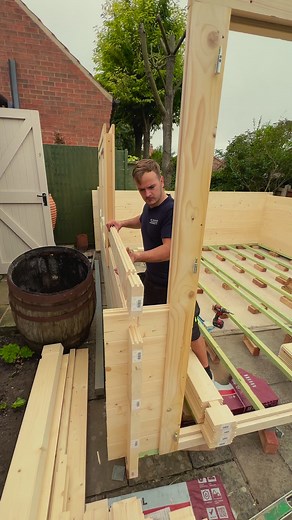 2.2M views · 16K reactions | How a log cabin is built 蝹 #logcabin #gardenroom #tinyhouses #reelsfb #reels #diy #timberhouses with Northern Log Cabins Ltd | All Things Garden Buildings | Facebook