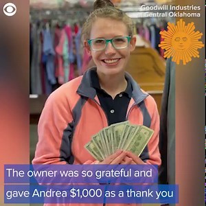 39K views · 238 shares | A worker at a Goodwill in Oklahoma made a surprising discovery while sorting through donated clothes. She was the very definition of “goodwill” on that March day. https://cbsn.ws/3usTiFg | CBS Sunday Morning | Facebook