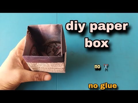 Diy paper box / easy origami box tutorial / school craft (no glue no scissors ✂️) origami box /craft