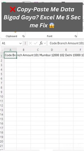 Copy-Paste me data ek cell me aa gaya? 5 sec fix #shorts