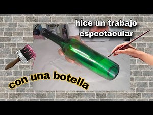 Glass Bottle Decorating🍾 (Creative Cement Technique)