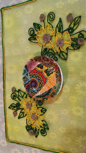 Best out of Waste! DIY Table mats using net fabric #diy #art #youtube #shorts #video #music #decor