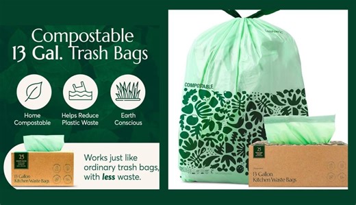 Watch Cleanomic Compostable Bags 13 Gal, 25 Count on Amazon Live