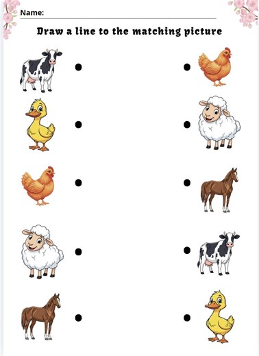 Matching Worksheets for Preschool & Kindergarten | Draw a Line Activity | Printable PDF - Etsy